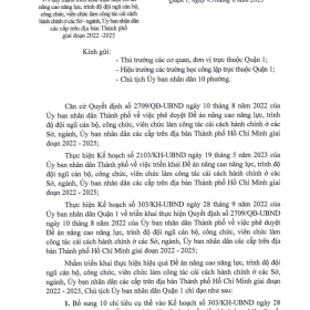 CÔNG VĂN 2083/UBND-NV VỀ VIỆC ĐẨY MẠNH TRIỂN KHAI THỰC HIỆN ĐỀ ÁN NÂNG CAO NĂNG LỰC, TRÌNH ĐỘ ĐỘI NGŨ CÁN BỘ, CÔNG CHỨC VIÊN CHỨC LÀM CÔNG TÁC CẢI CÁCH HÀNH CHÍNH Ở CÁC SỞ, NGÀNH, ỦY BAN NHÂN DÂN CÁC CẤP TRÊN ĐỊA BÀN THÀNH PHỐ GIAI ĐOẠN 2022 - 2025