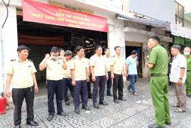 Diễn tập Phòng cháy chữa cháy và cứu nạn cứu hộ tại chợ Dân Sinh